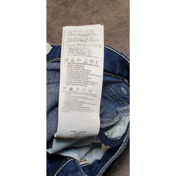 Levis Girls 710 Super Skinny Jeans Sz 7 Reg Adjustable Blue C25-47 - Picture 7 of 10